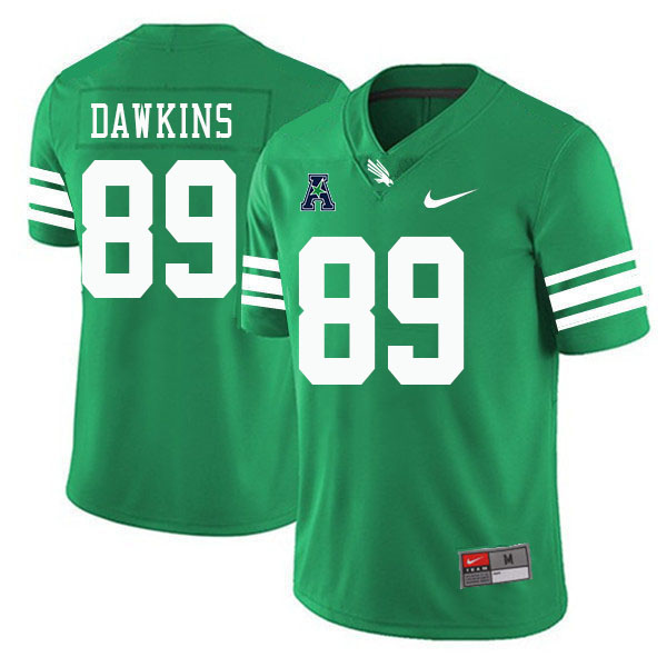 #89 Terrell Dawkins North Texas Mean Green College Football Jerseys Stitched-Green